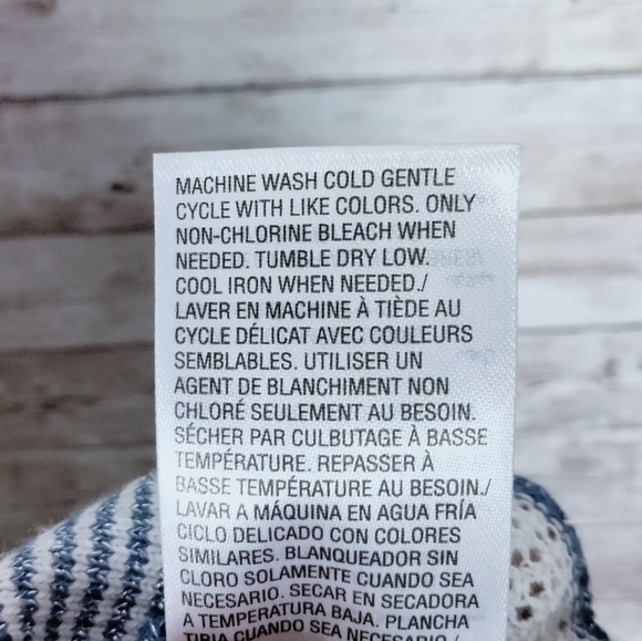 INC Sheer Knit Sweater Blue Sparkle White 787 - Picture 7 of 7